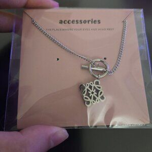 Stainless steel, fashion L necklace